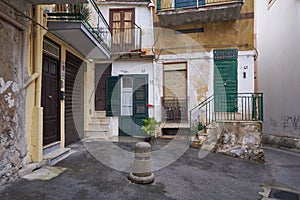 Small courtyard, italian style in city Palermo in Sicily