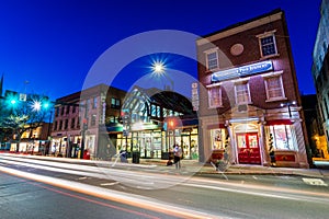 Small Cozy Downtown of Brattleboro, Vermont at Night