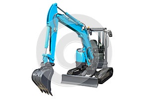 Small crawler excavator, front view photo