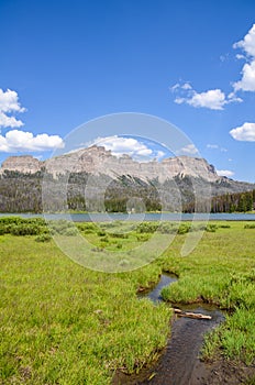 Small creek leading into Brooks Lake in the Shoshone National Forest in Wyoming