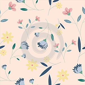 Small cute flower seamless pattern background