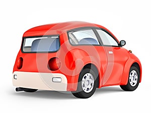 Small cute red car back