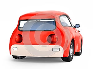 Small cute red car back