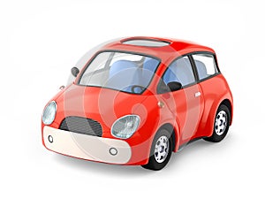 Small cute red car