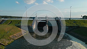 small dam with hydroelectric station, zalew Zemborzycki, Bystrzyca river, Lublin