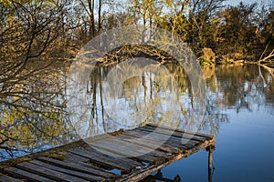 Small Danube river in spring time