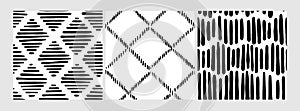 Small dash patterns set. Seamless minimal dash pattern, small elements.