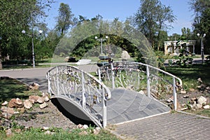 Small decorative bridge in the park