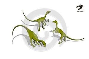 Small dinosaur in isometric style. Isolated image of jurassic monster. Cartoon dino 3d icon