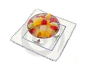 Small Dish Fruit Embroided Mat