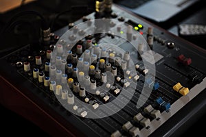 Small DJ console mixing desk