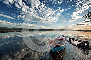 Small Dock and Boat at the lake