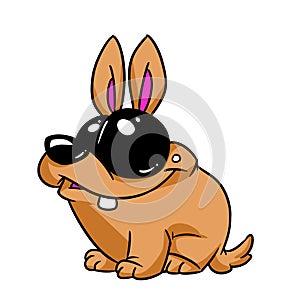 Small dog animal spoof eyes character illustration cartoon