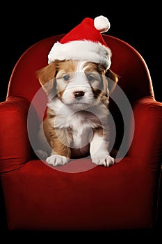 Small dog background puppy portrait canine holiday purebred animal pet young cute christmas breed