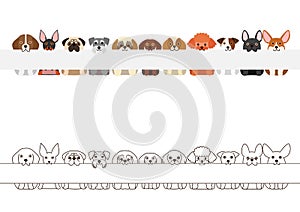 Small dogs border set, with long blank board in their mouthes