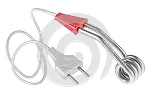 Small domestic immersion heater. Electrical appliance for heating water, 3D rendering