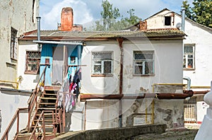 A small dwelling of poor people in Mogilev. Belarus