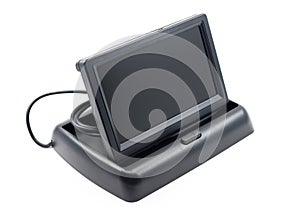 Small electronic display device isolated on white background