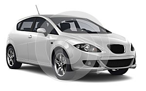 Small elegant white car