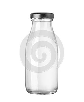 Small empty glass bottle