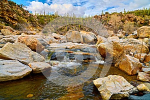 Small fall along Tanque Verde Creek in the Coronado National Forest, Arizona