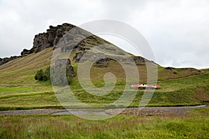 Small Farm house in Iceland in the summer