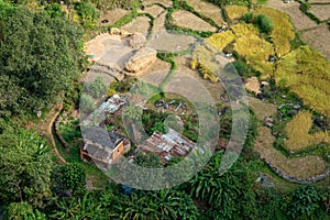 Small Farm in Nepal from the Air