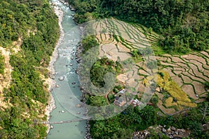 Small Farm in Nepal from the Air