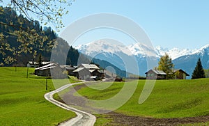 Small farm in Swiss alps