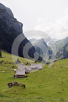 Small farm in Swiss alps