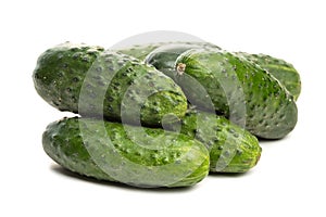 Small field cucumbers. Isolate on white background