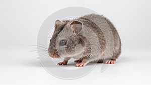 small field mouse vole on white background