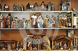 Small figures of Belen, Christmas market