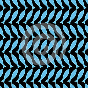 Small fish simple seamless pattern in black and blue, vector