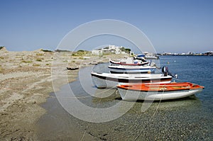 Small fisherboats at the harbor of Skyros isla photo