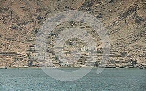 Small fisherman village in Musandam Oman