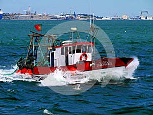 Fishing Boat Underway to Sea.