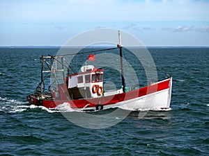 Portuguese Fishing Boat at Sea.