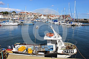 Small fishing boat in Anstruther harbour, Scotland