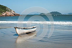 Small Fishing Boat on Beach in Southern Brazil