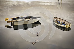 Small fishing boats in the community marina in Ladysmith, Vancouver Island, BC