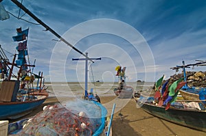 Small fishing boats in Hua Hin Thailand