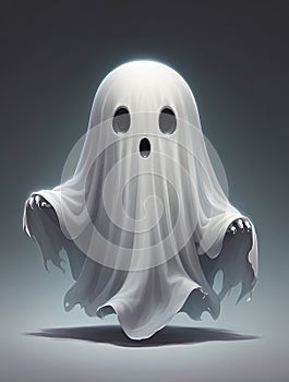 small floating white ghost haunts you