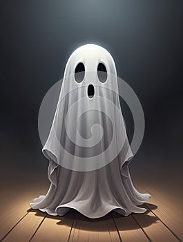 small floating white ghost haunts you photo