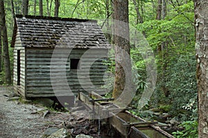 Small flour mill in the Smokey Mountains in the spring