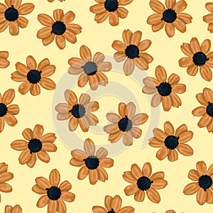 Small flower three seamless pattern. Vector illustration.