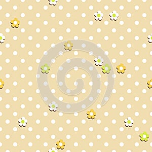 Small flowers in dots pattern