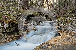 Small Forest Waterfall Long Exposure Water Blur