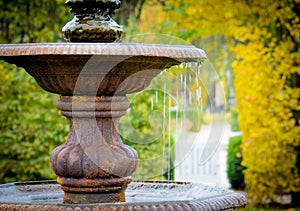 Small fountain in fall mood