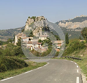 Small French hillside village of   Le Roque Alric